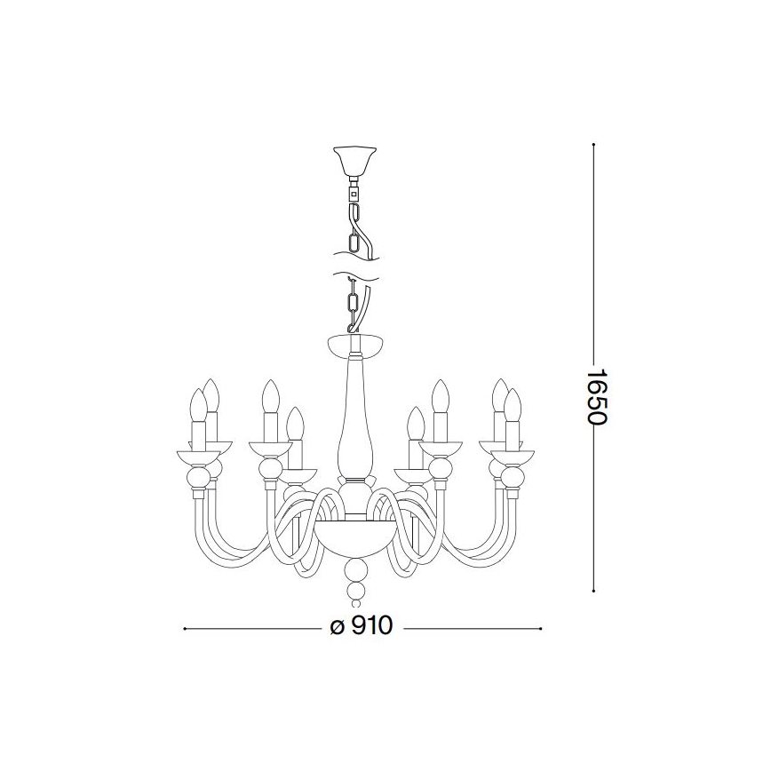Ideal Lux - Lustra ar ķēdi DOGE 12xE14/40W/230V d. 91 cm spīdīgi hromēts