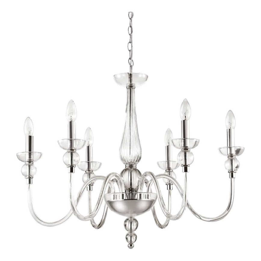 Ideal Lux - Lustra ar ķēdi DOGE 6xE14/40W/230V d. 75 cm spīdīgi hromēts