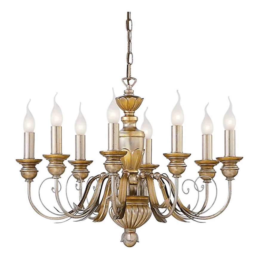 Ideal Lux - Lustra ar ķēdi FIRENZE 8xE14/40W/230V d. 64 cm zelta