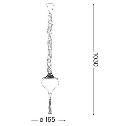 Ideal Lux - Lustra ar ķēdi HAREM 1xE27/42W/230V d. 16,5 cm misiņš