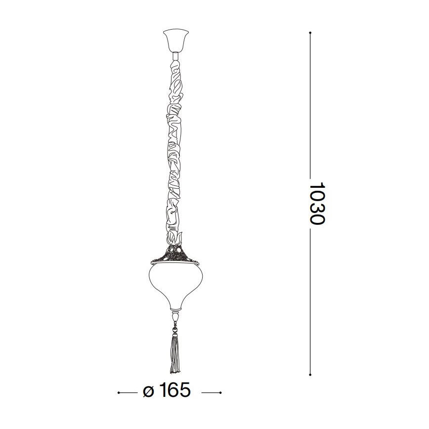 Ideal Lux - Lustra ar ķēdi HAREM 1xE27/42W/230V d. 16,5 cm misiņš
