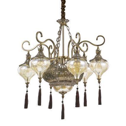 Ideal Lux - Lustra ar ķēdi HAREM 9xE27/60W/230V d. 75 cm misiņš