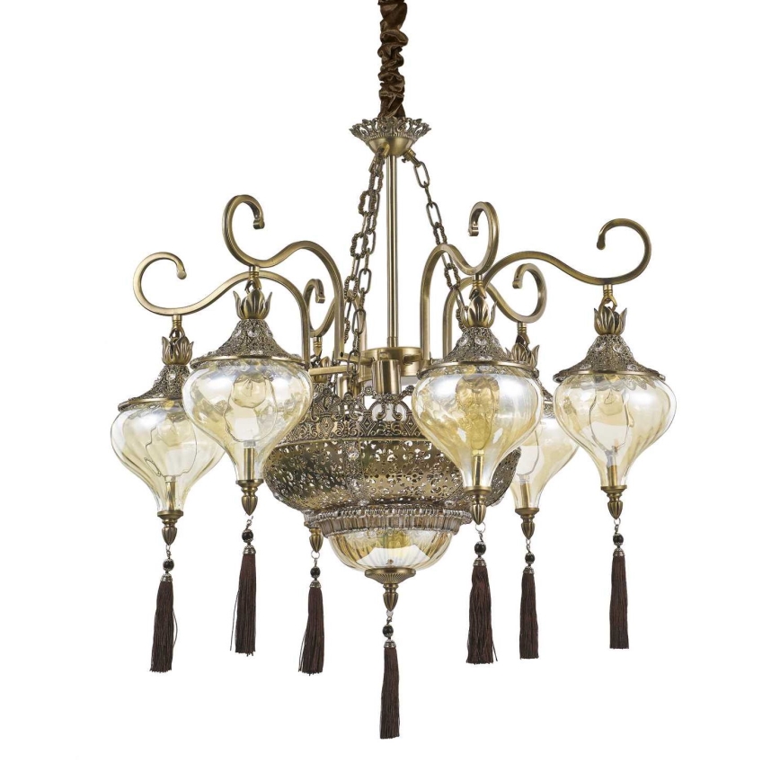 Ideal Lux - Lustra ar ķēdi HAREM 9xE27/60W/230V d. 75 cm misiņš