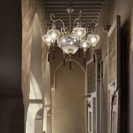 Ideal Lux - Lustra ar ķēdi HAREM 9xE27/60W/230V d. 75 cm misiņš