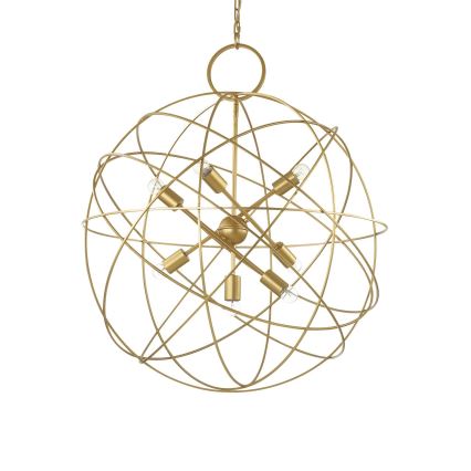 Ideal Lux - Lustra ar ķēdi KONSE 7xE27/60W/230V Ø 80 cm zelta krāsā