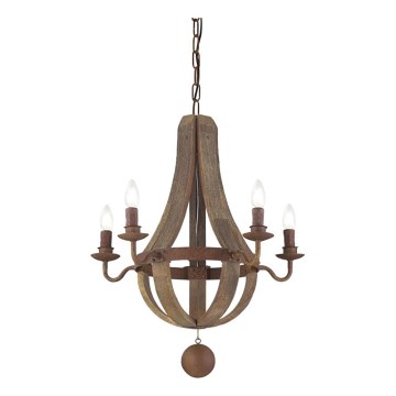 Ideal Lux - Lustra ar ķēdi MILLENNIUM 5xE14/40W/230V d. 52 cm brūna