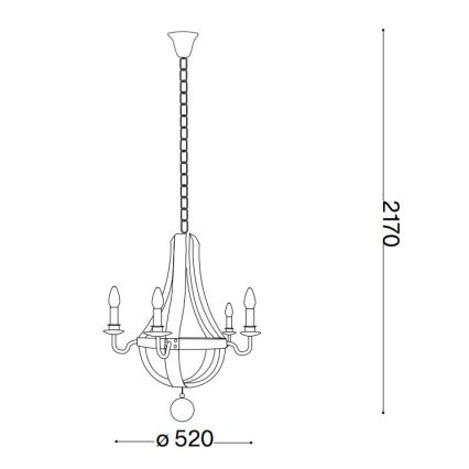 Ideal Lux - Lustra ar ķēdi MILLENNIUM 5xE14/40W/230V d. 52 cm brūna