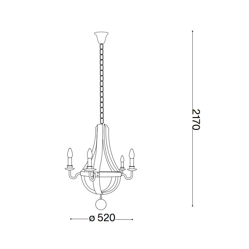 Ideal Lux - Lustra ar ķēdi MILLENNIUM 5xE14/40W/230V d. 52 cm brūna