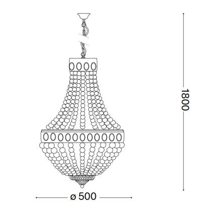 Ideal Lux - Lustra ar ķēdi MONET 6xE14/40W/230V d. 50 cm balta