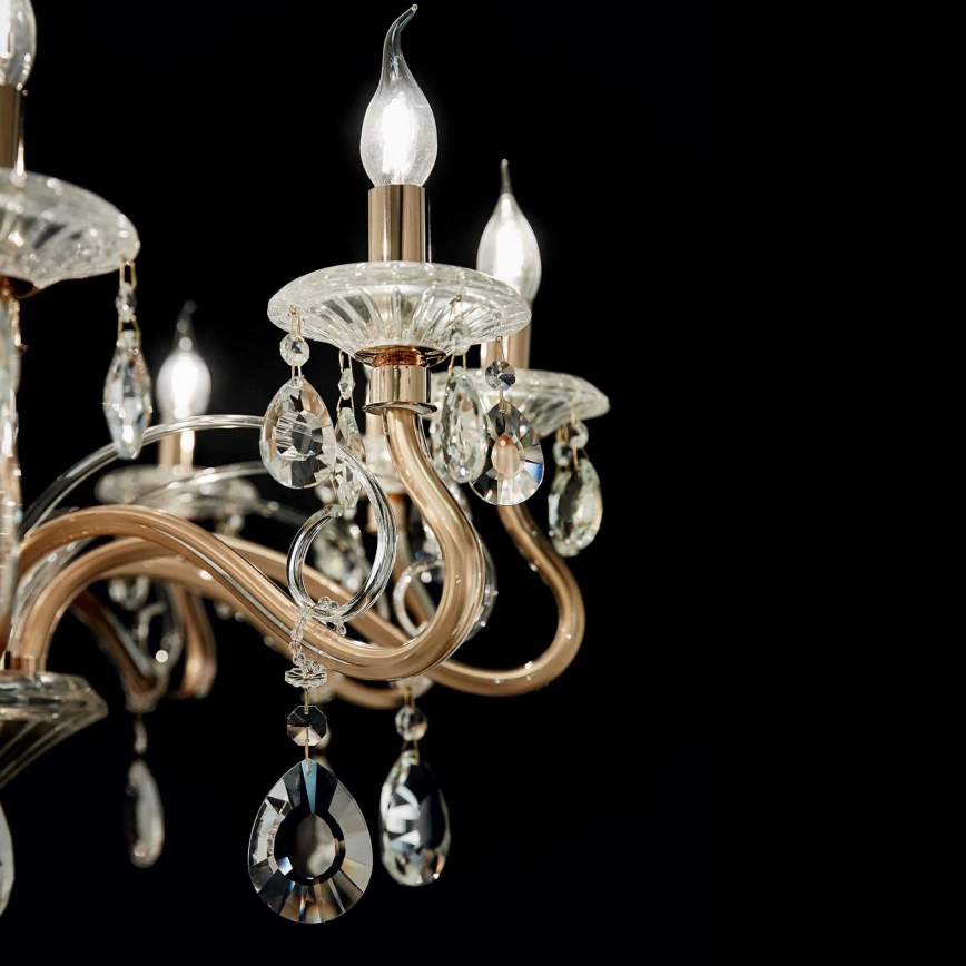 Ideal Lux - Kristāla lustra ar ķēdi NEGRESCO 10xE14/28W/230V d. 85 cm zelta