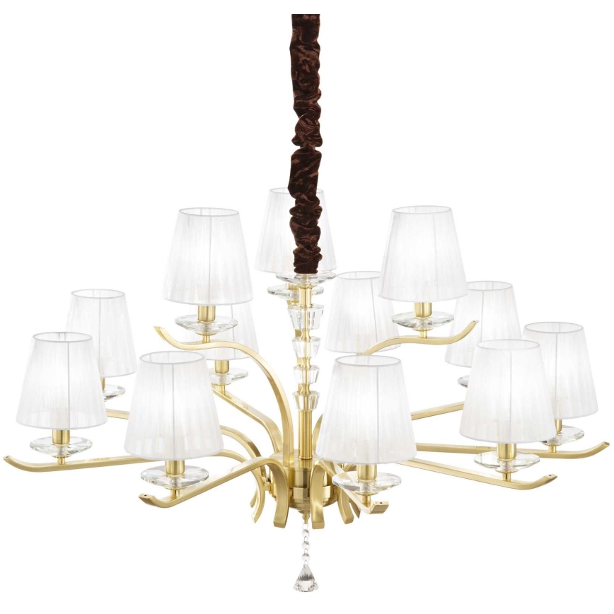 Ideal Lux - Kristāla lustra ar ķēdi PEGASO 12xE14/28W/230V d. 102 cm zelta