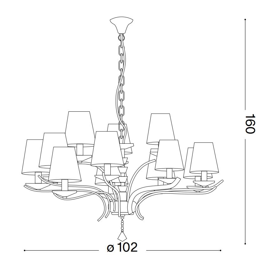 Ideal Lux - Kristāla lustra ar ķēdi PEGASO 12xE14/28W/230V d. 102 cm zelta