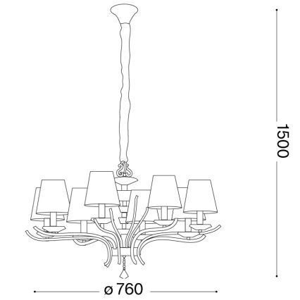 Ideal Lux - Kristāla lustra ar ķēdi PEGASO 8xE14/28W/230V d. 76 cm spīdīgi hromēts