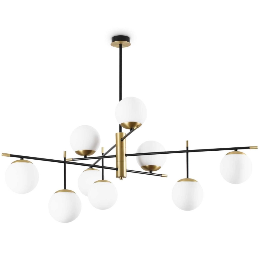 Ideal Lux - Lustra ar stieni GOURMET 9xE14/28W/230V d. 131,5 cm zelta