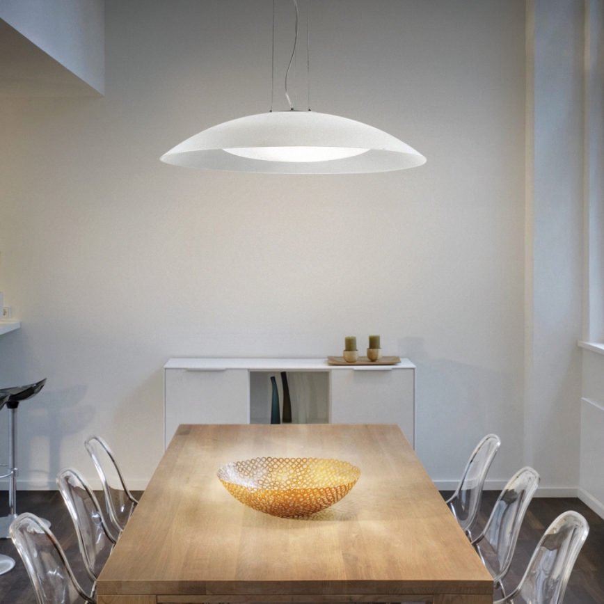 Ideal Lux - Lustra uz troses 3xE27/60W/230V diam. 64 cm balta