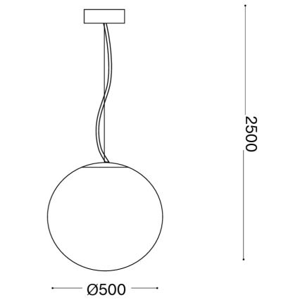 Ideal Lux - MAPA piekaramā lampa ar kabeli 1xE27/42W/230V Ø 50 cm balta