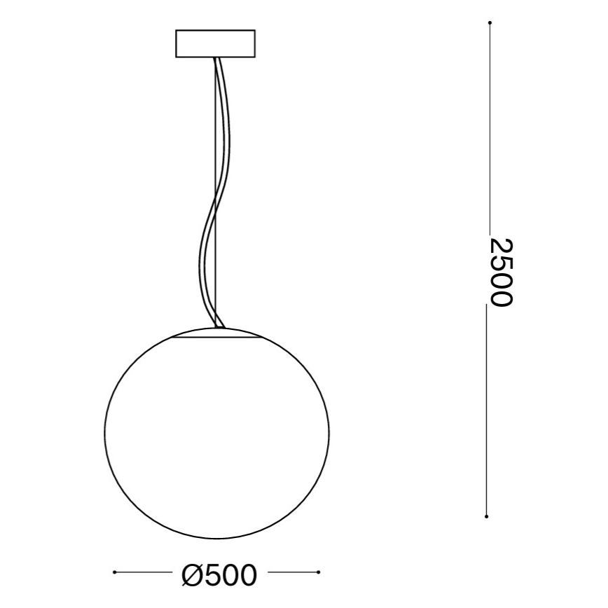 Ideal Lux - MAPA piekaramā lampa ar kabeli 1xE27/42W/230V Ø 50 cm balta