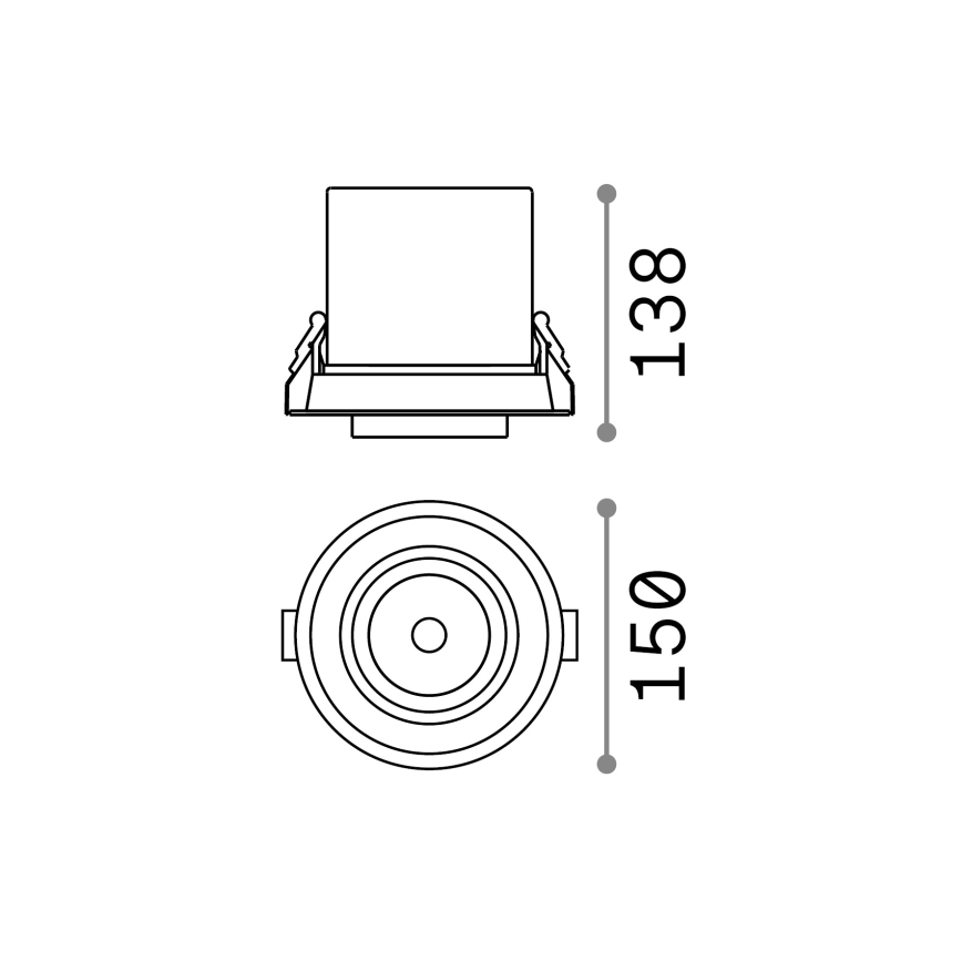 Ideal Lux - LED iebūvējamais griestu punktgaismeklis NOVA LED/30W/230V CRI 90 Ø 13,8 cm balts