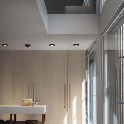 Ideal Lux - NOVA LED iebūvējamais griestu gaismeklis 12W/230V 4000K CRI 90 Ø10 cm melns