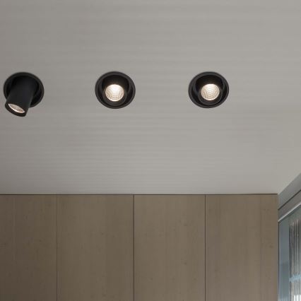 Ideal Lux - NOVA LED iebūvējamais griestu gaismeklis 12W/230V 4000K CRI 90 Ø10 cm melns