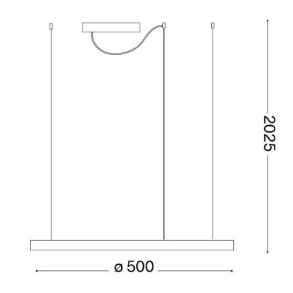 Ideal Lux - LED lustra uz stieples ORACLE SLIM LED/29W/230V 3000K CRI 90 Ø 50 cm melna