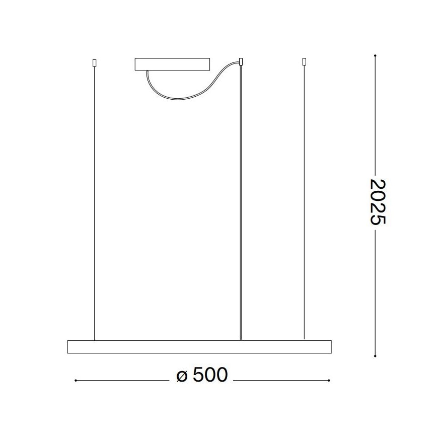 Ideal Lux - LED lustra uz stieples ORACLE SLIM LED/29W/230V 3000K CRI 90 Ø 50 cm melna