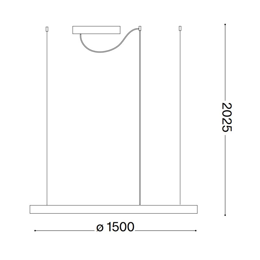 Ideal Lux - ORACLE SLIM LED lustra uz troses, 83W, 230V, 4000K, CRI 90, Ø 150 cm, balta