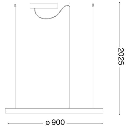 Ideal Lux - LED piekaramā lustra uz stīgas ORACLE SLIM LED/53W/230V 3000K CRI 90 pr. 90 cm zelta