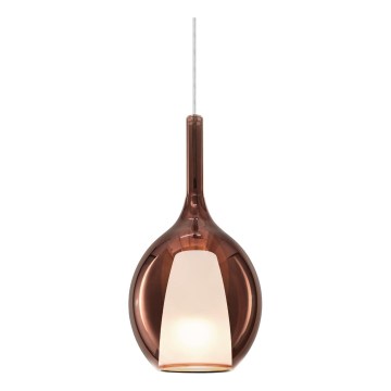 Ideal Lux - Pakaramā lampa ar vadu KALIQUE 1xE27/42W/230V Ø 18 cm dūmakaini vara krāsā