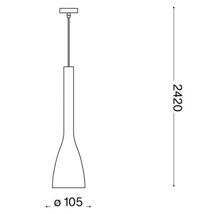 Ideal Lux - Pakaramā lampa uz vada FLUT 1xE14/40W/230V Ø 10,5 cm balta