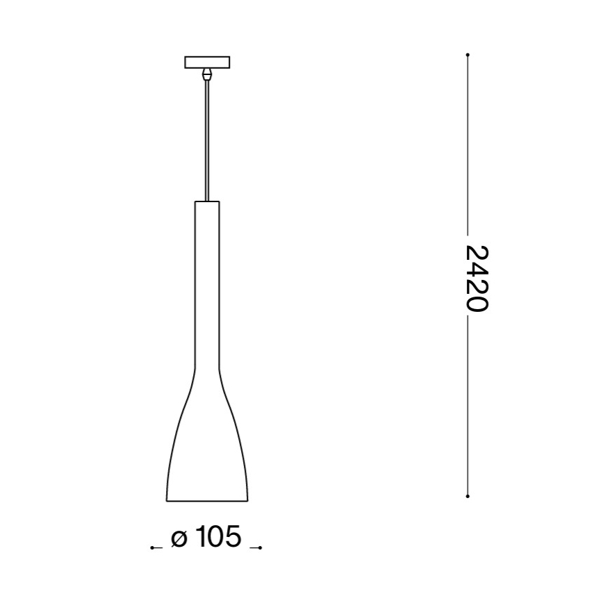 Ideal Lux - Pakaramā lampa uz vada FLUT 1xE14/40W/230V Ø 10,5 cm balta