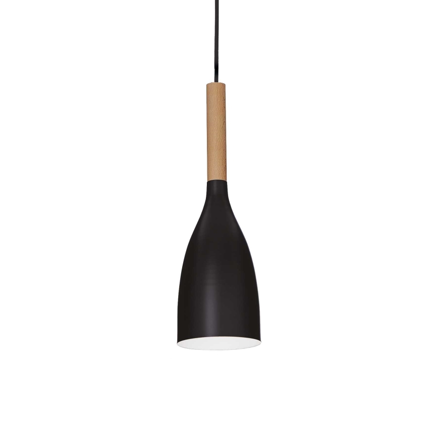 Ideal Lux - Pakaramā lustra ar vadu MANHATTAN 1xE14/40W/230V Ø 11 cm melna/buk