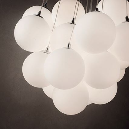 Ideal Lux - pakaramā lustra MAPA uz stieples, 11xE14/40W/230V, Ø 58 cm, balta