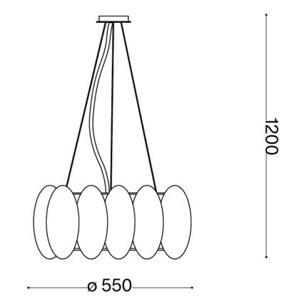 Ideal Lux - pakaramā lustra OVALINO 8xE27/60W/230V Ø 55 cm balta