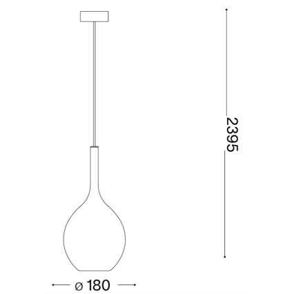Ideal Lux - Pakaramais gaismeklis uz kabeļa KALIQUE 1xE27/42W/230V Ø 18 cm dūmaini zils