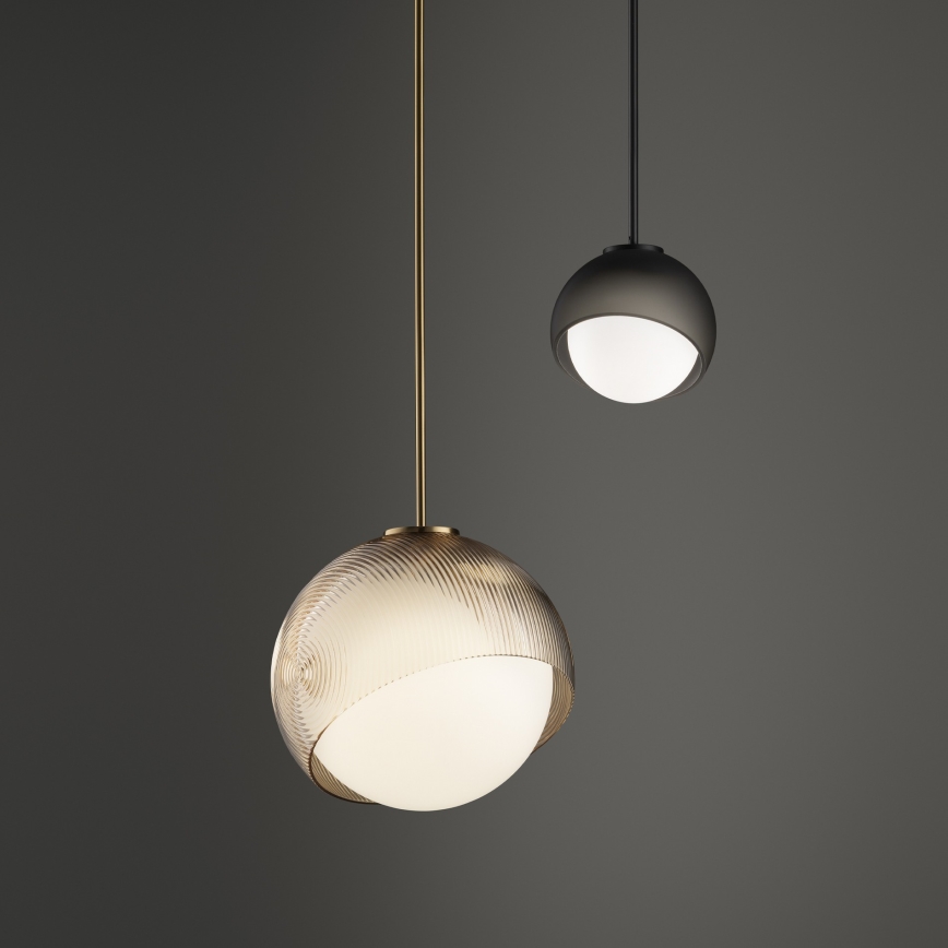 Ideal Lux - Pakarināmais gaismeklis BLOOM uz kabeļa 1xE27/42W/230V Ø 17 cm zelta/dūmakaini bēšs