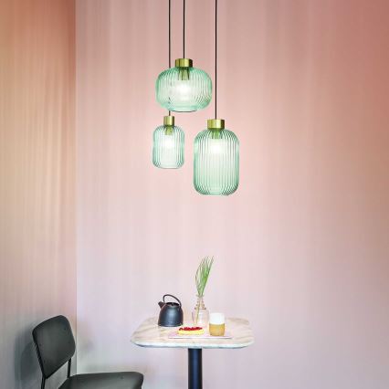 Ideal Lux - Piekaramā lampa ar vadu MINT 1xE27/60W/230V Ø 14 cm zaļa