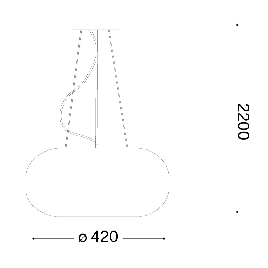 Ideal Lux - Piekaramā lampa ULISSE 3xE27/60W/230V Ø 42 cm balta
