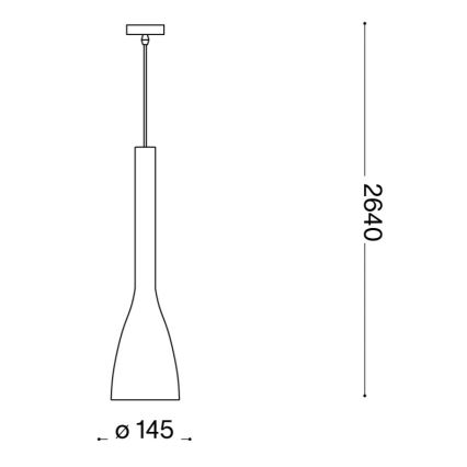 Ideal Lux - piekaramais gaismeklis ar kabeli FLUT 1xE27/60W/230V Ø 14,5 cm melns