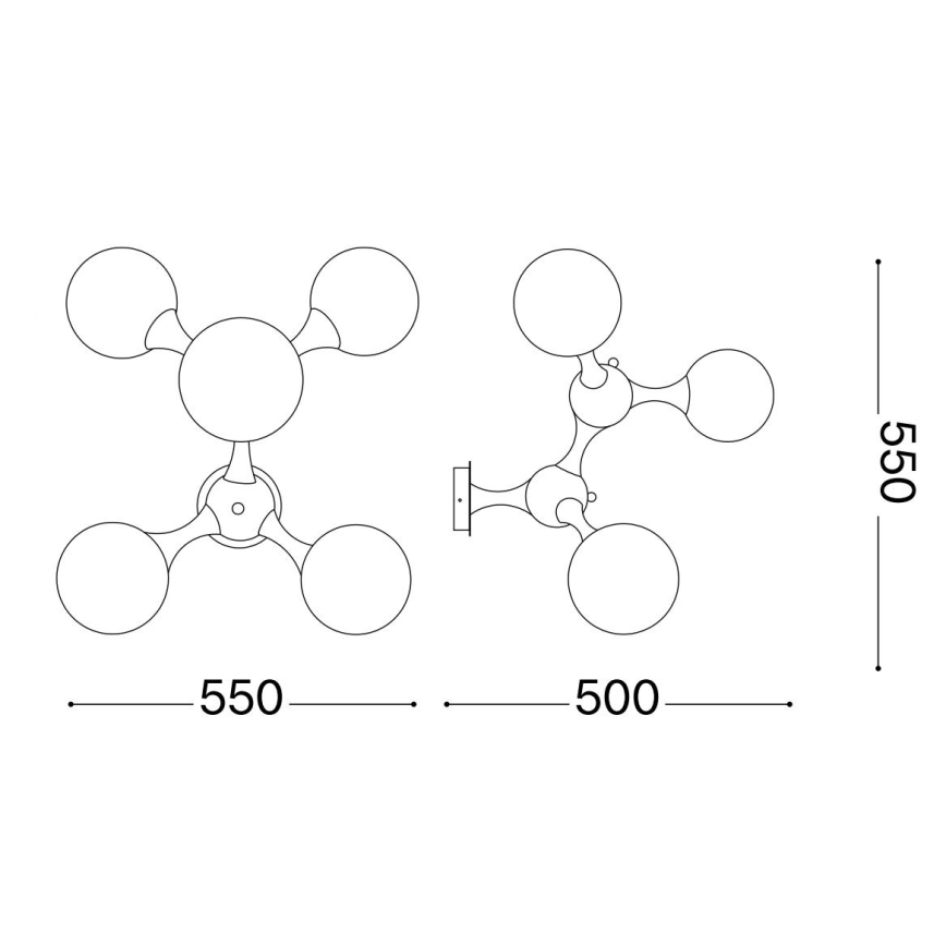 Ideal Lux - Piestiprināma griestu lustra NODI 5xE14/28W/230V 50x55 cm misiņš/balts