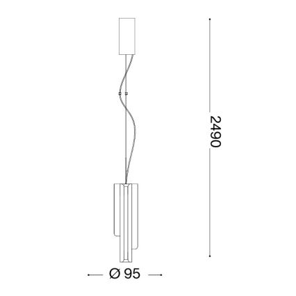 Ideal Lux - LED aptumšojama lustra ar vadu DORICA 3xLED/9W/230V CRI 90 Ø 9,5 cm melna
