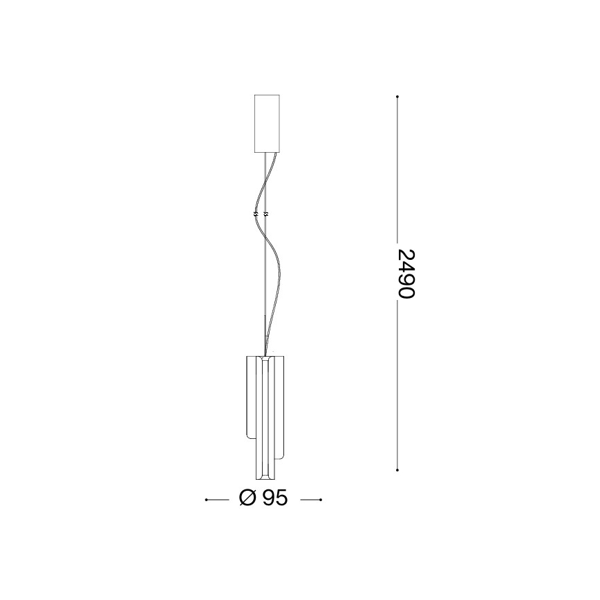 Ideal Lux - LED aptumšojama lustra ar vadu DORICA 3xLED/9W/230V CRI 90 Ø 9,5 cm melna