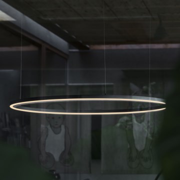 Ideal Lux - Regulējamā LED lustra uz stieples ORACLE SLIM LED/42W/230V 3000K CRI 90, Ø 90 cm, melna