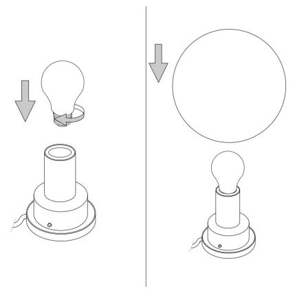 Ideal Lux - Rezerves abažūrs galda lampai MAPA, diametrs 20 cm, balts