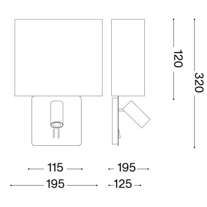 Ideal Lux - Rezerves abažūrs sienas lampai GEA balta