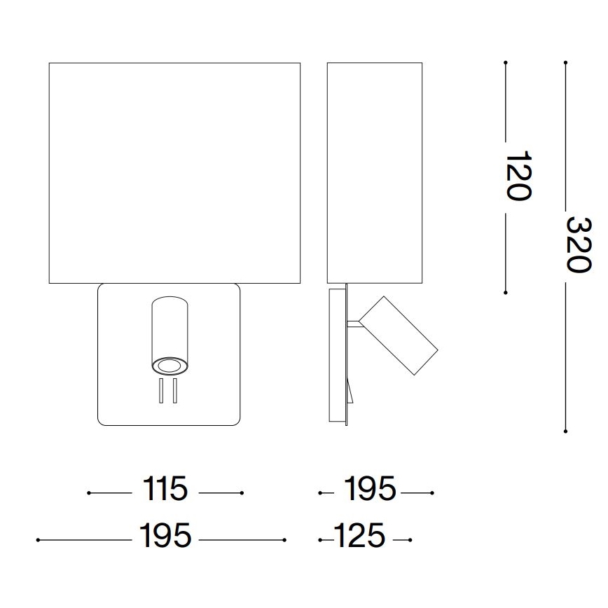 Ideal Lux - Rezerves abažūrs sienas lampai GEA bēša
