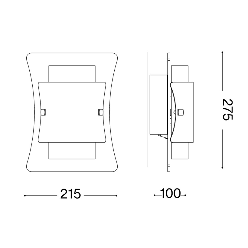 Ideal Lux - Sienas gaismeklis TRIPLO 1xE27/60W/230V caurspīdīgs
