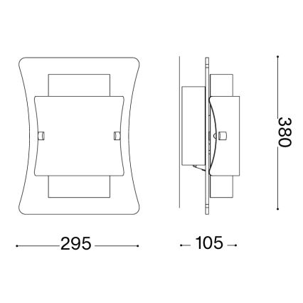Ideal Lux - Sienas gaismeklis TRIPLO 2xE27/60W/230V caurspīdīgs