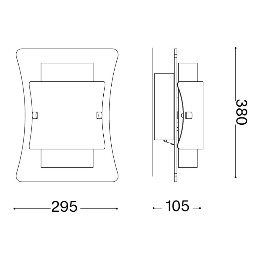 Ideal Lux - Sienas gaismeklis TRIPLO 2xE27/60W/230V caurspīdīgs