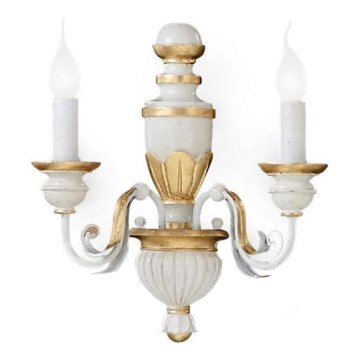 Ideal Lux - Sienas lampa FIRENZE 2xE14/40W/230V balta/zelta